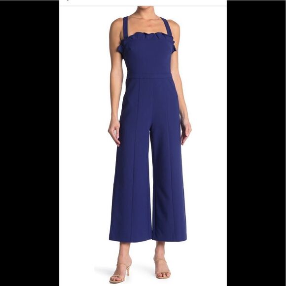 Likely Romi wide leg  retro style jumpsuit size 2 and 4 in blue NWT - Picture 2 of 11